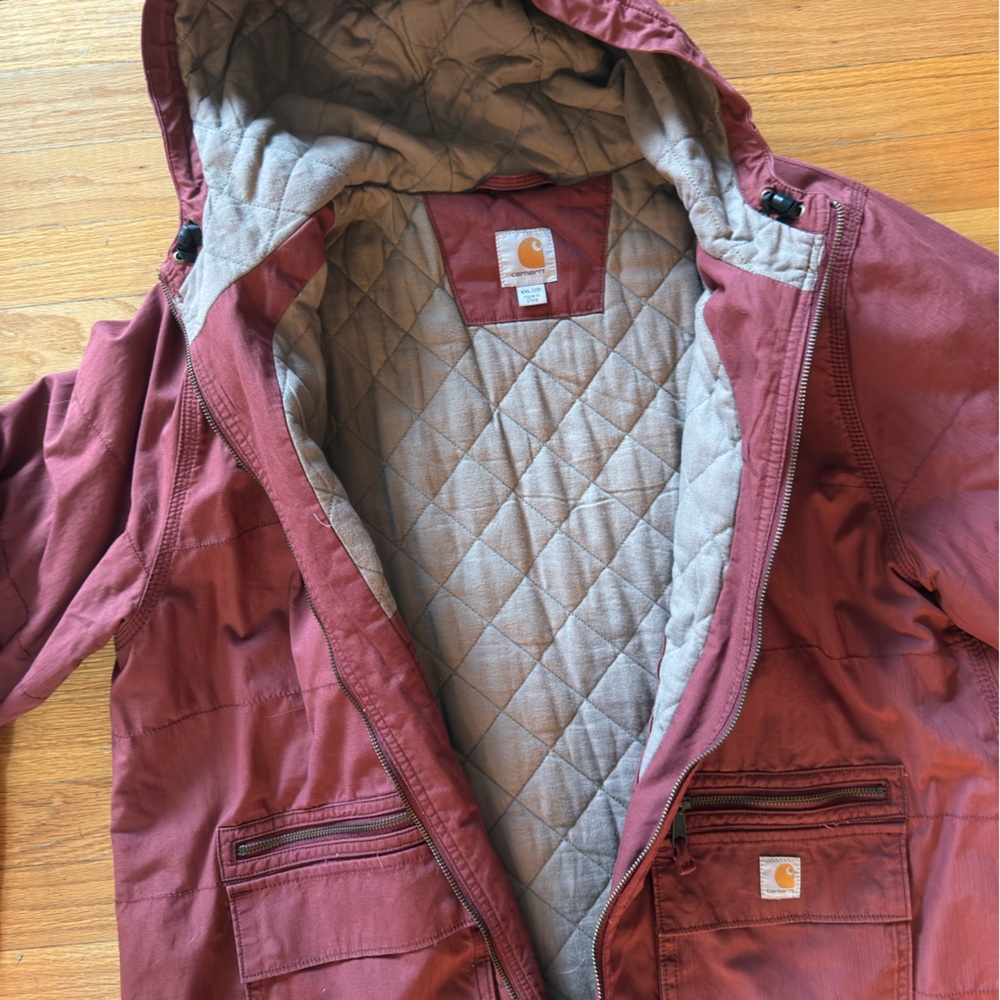 Carhartt Women's Maroon Hooded Jacket - Picture 2 of 3
